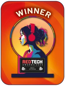 RedTech IBC2025 Best in Show winner badge.