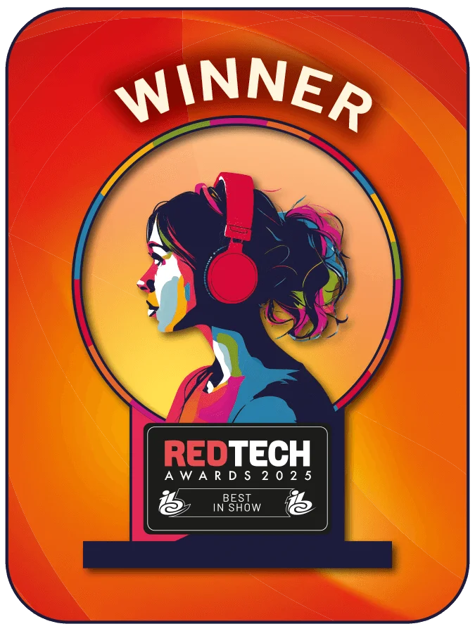 RedTech IBC2025 Best in Show winner badge.